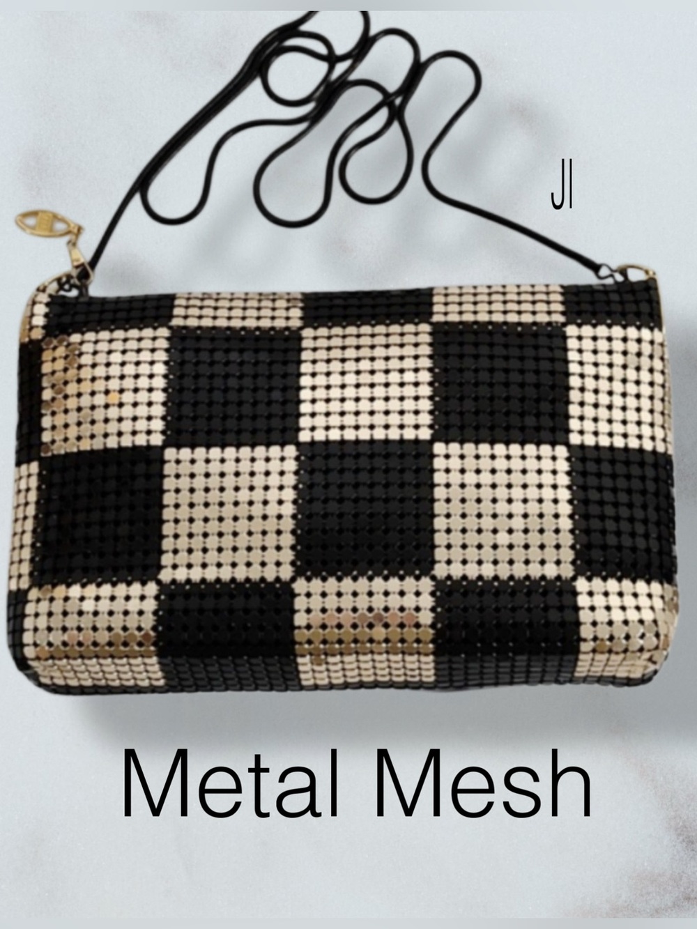 Metal Mesh Color Block Evening Bag Clutch Shoulder Bag